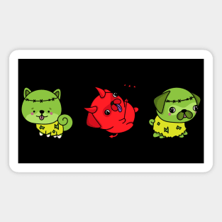 Adorable Zombie Dogs, Halloween Gift Magnet